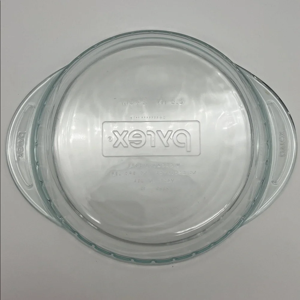 Vintage Pyrex Aqua Glass Deep Dish Pie Plate with Handles - 9.5 Inch - #2229